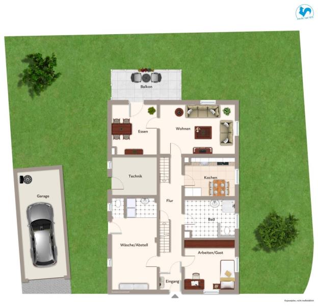 Gestalten Sie Ihr neues Zuhause – freistehendes Einfamilienhaus mit Entwicklungspotenzial - Grundriss Erdgeschoss (51149)