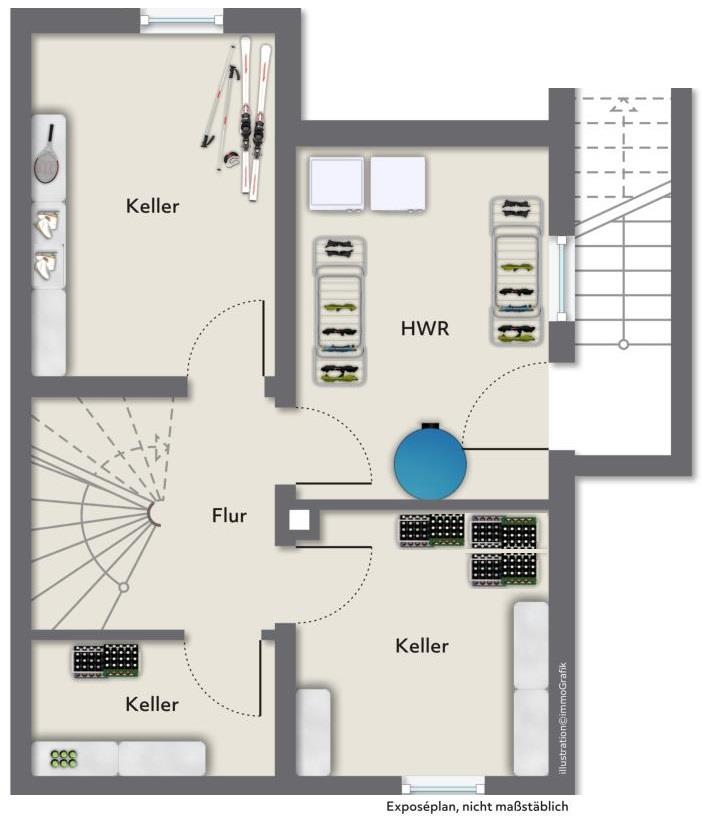 Seltene Gelegenheit! Ideales Reiheneckhaus mit Süd-Terrasse & Garten! - Untergeschoss (42882)