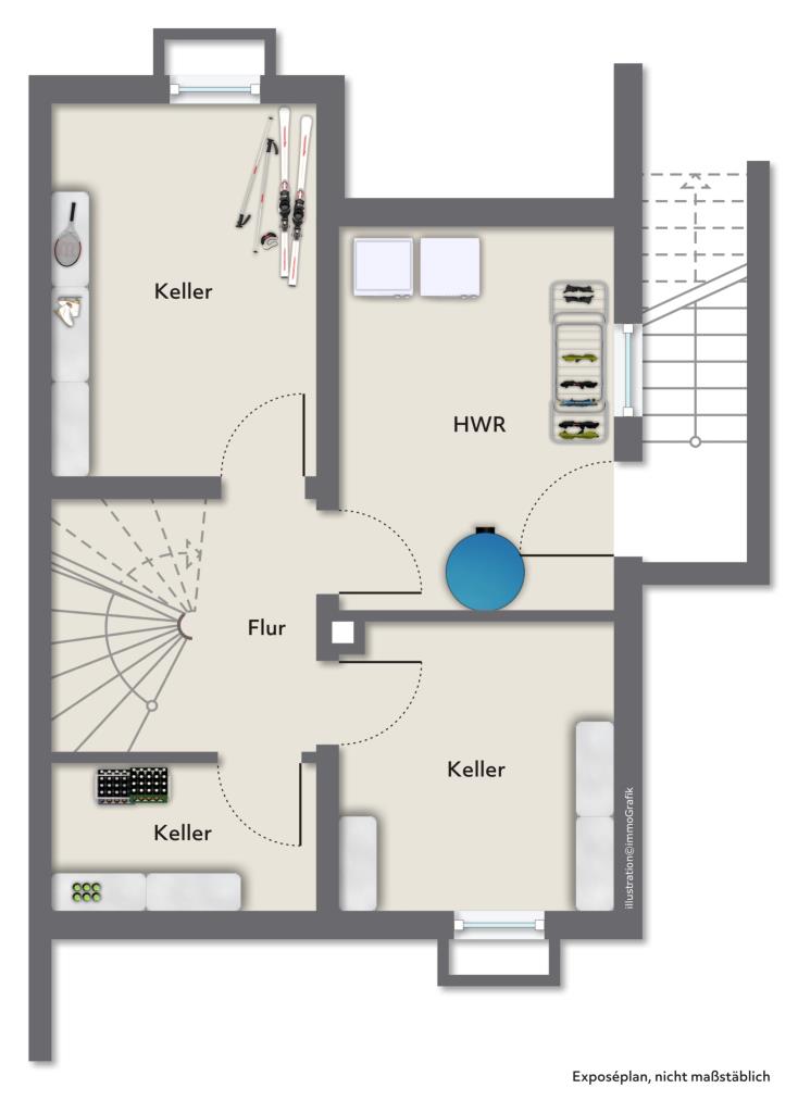 Gestalten Sie dieses tolle Reiheneckhaus mit Garten nach Ihren Wohnideen! - Untergeschoss (39807)