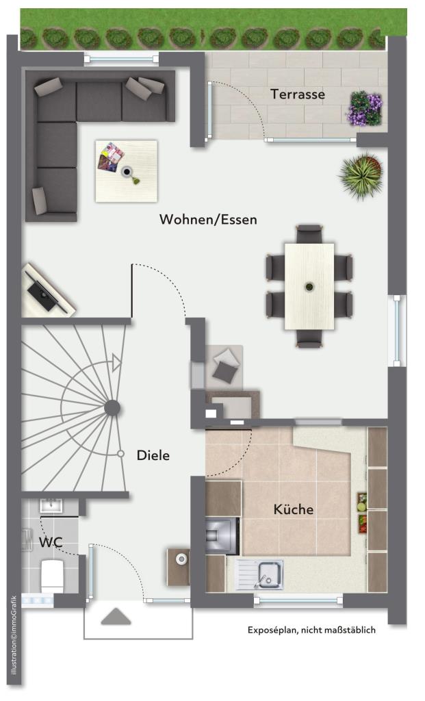 Gestalten Sie dieses tolle Reiheneckhaus mit Garten nach Ihren Wohnideen! - Erdgeschoss (39805)