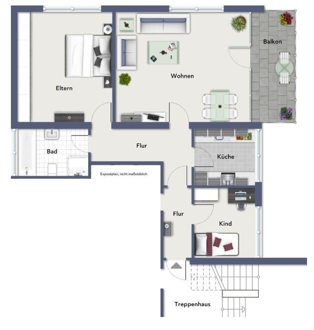 Einziehen & Wohlfühlen! Attraktive 3 Zimmer-Wohnung in Reichenbach (Fils)! - Grundriss (38797)