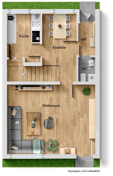 Gemütlicher Wohntraum! Interessantes Reihenmittelhaus in ruhiger Lage von Magstadt! - Erdgeschoss (51886)