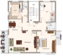 Grundriss - Ideale Gelegenheit! Tolle 3,5 Zimmer-Wohnung mit 2. Balkone in Beutelsbach!