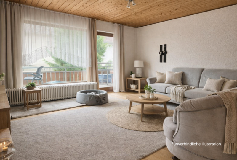 TOP Preis! Charmante 3,5 Zimmer-Wohnung mit 2 Zi.- Einliegerwohnung in Waiblingen City! - Wohnzimmer (52643)