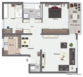 Grundriss - Einziehen & Wohlfühlen! Gemütliche 3,5 Zimmer-Wohnung mit Balkon!
