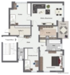 Grundriss - Ideale Gelegenheit! Perfekte 4 Zimmer-Wohnung mit sonniger Süd-Terrasse!