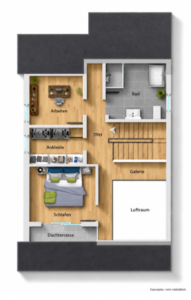 Wohnen mit Weitblick – Exklusive Doppelhaushälfte mit Pool, Sauna und traumhaftem Panoramablick! - Grundriss OG (54119)
