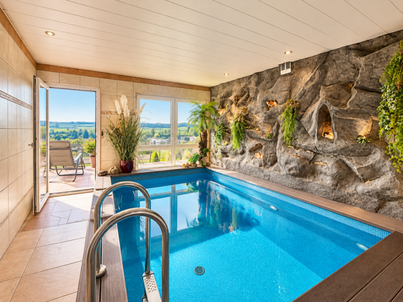 Wohnen mit Weitblick – Exklusive Doppelhaushälfte mit Pool, Sauna und traumhaftem Panoramablick! - Pool (54117)