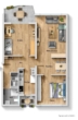 Grundriss - Blick ins Grüne! Sofort beziehbare 3 Zimmer-Wohnung mit Balkon & Terrasse!