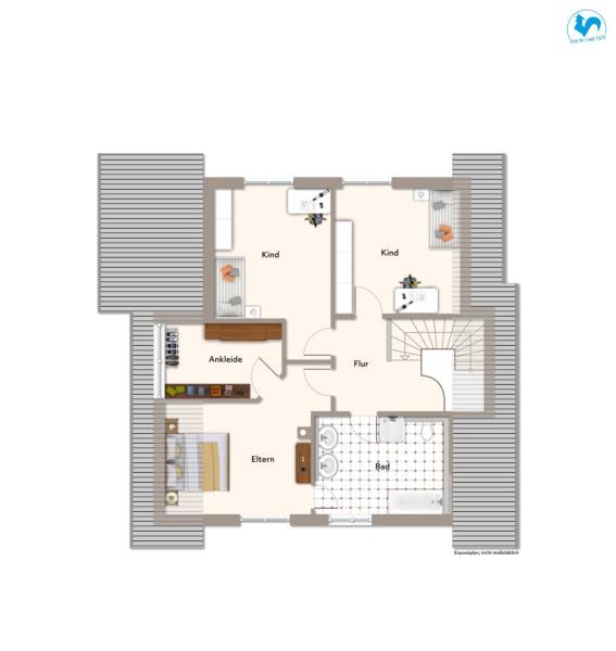 Modernes, freistehendes Einfamilienhaus mit Traumgrundstück und moderner Technik! - Grundriss DG (48208)