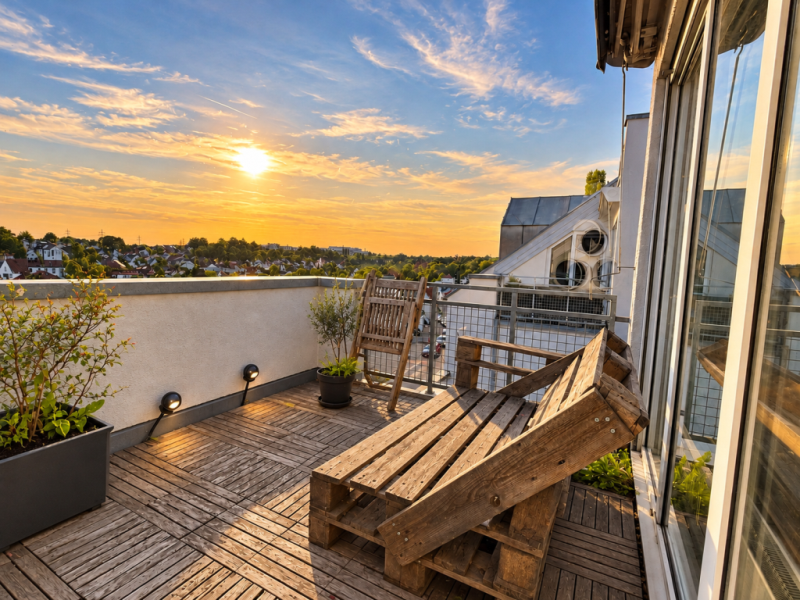 Attraktive 3-Zimmer-Wohnung mit Einbauküche, Balkon & Terrasse in zentraler Lage - Balkon (54264)