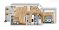 Grundriss - Interessantes Angebot! Attraktive 2 Zimmer-Wohnung mit sonnigem Balkon!