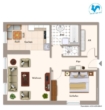 Grundriss - Großzügige 2 1/2 Zimmer-Wohnung im Herzen der Stadt - eine äußerst interessante Kapitalanlage!