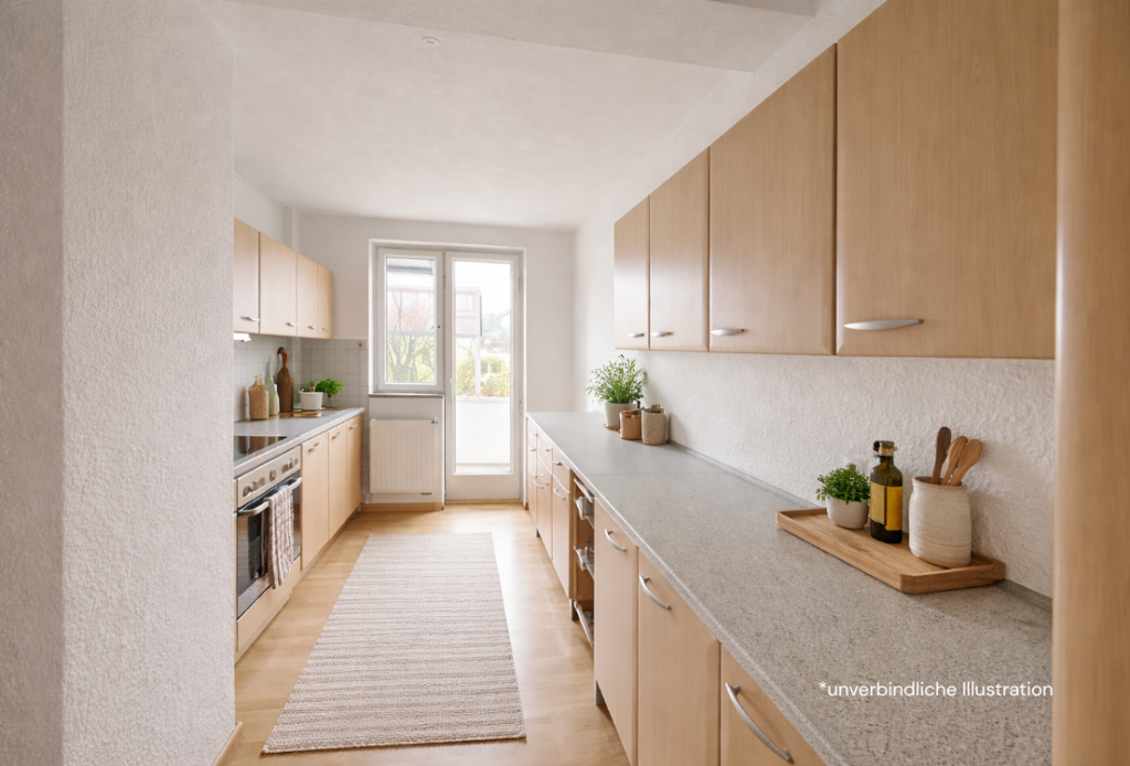 Kapitalanleger aufgepasst ! Geräumige 3 Zimmer-Wohnung mit Balkon! - Küche (43211)