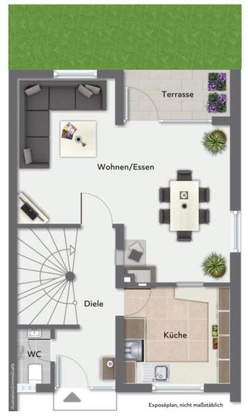 Renovieren Sie dieses tolle Reiheneckhaus mit Garten nach Ihren Wohnideen! - Erdgeschoss (44490)