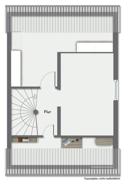 Entfalten Sie Ihre Ideen! Gemütliches Reiheneckhaus für die Familie! - Grundriss Dachgeschoss (51124)