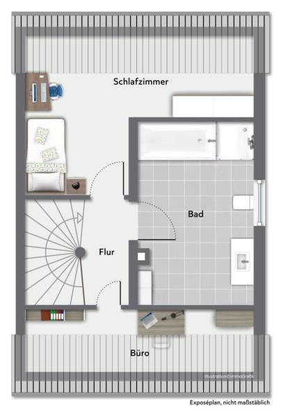 Freie Gestaltung! Interessantes Reiheneckhaus mit Terrasse & Garten! - Dachgeschoss (44859)