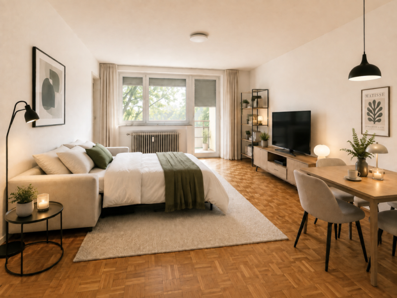 Ideal für Singles & Pendler! Sofort beziehbares tolles 1 Zimmer-Apartment! - Wohn/-Essschlafzimmer (51300)