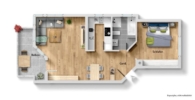 Grundriss - Attraktiver Wohnflair! Vermietete 2 Zimmer-Wohnung in sonniger Wohnlage!