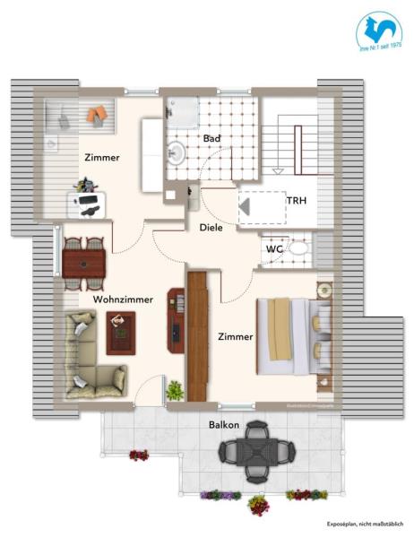 Ankommen, wohlfühlen, gestalten – Ihr Familienhaus mit Herz - Grundriss Dachgeschoss (50571)