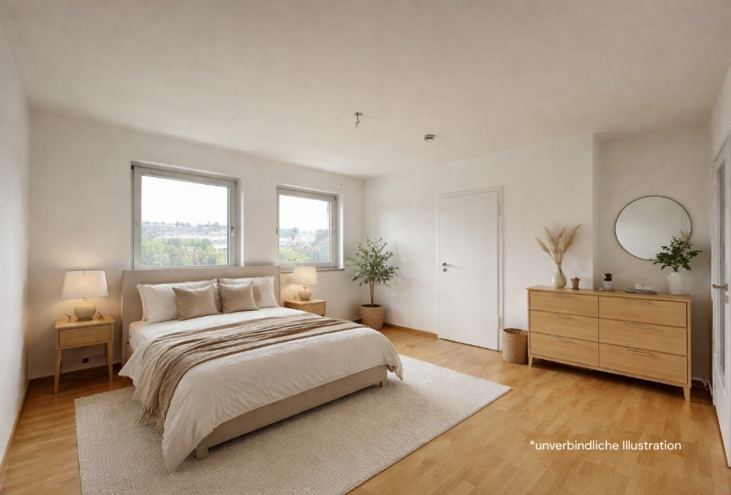 Ideale Chance! Leerstehende 3 Zimmer-Wohnung in toller Citywohnlage! - Schlafzimmer (43192)