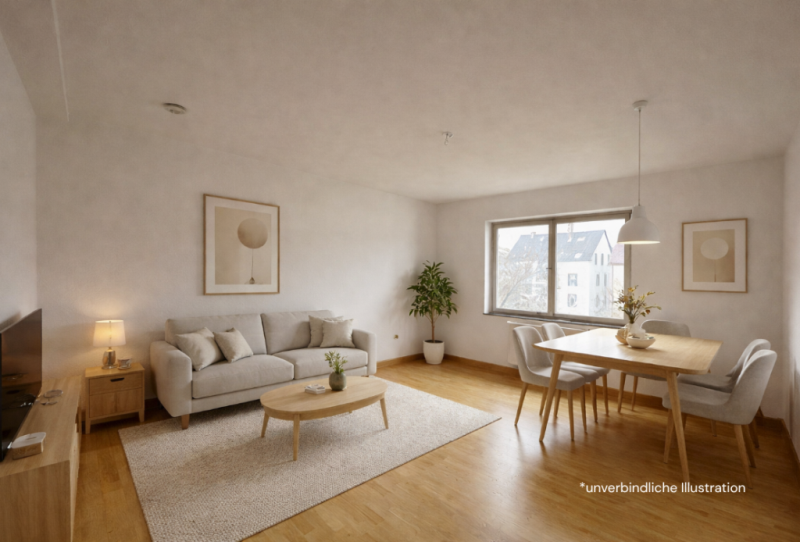 Sofort beziehbar! Großzügige 3 Zimmer-Wohnung mit Balkon in Citywohnlage! - Wohnzimmer (51442)