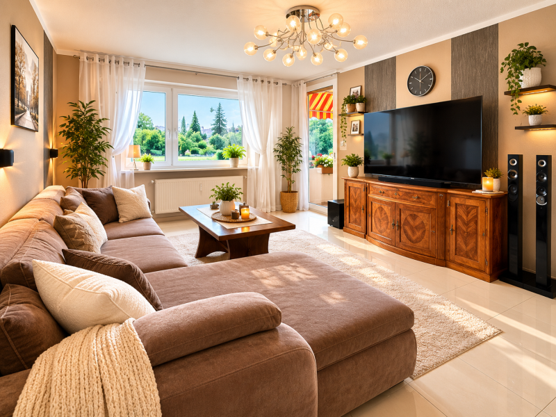 Überzeugen Sie sich selbst! Attraktive 4,5 Zimmer-Wohnung mit Balkon! - Wohnzimmer (47584)
