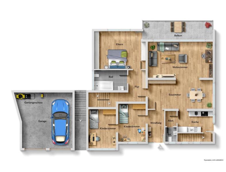 Weit über die Dächer schauen – ein Haus, zwei Wohnungen, ein Zuhause - Grundriss Obergeschoss (52704)