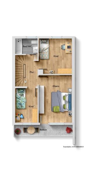 Ankommen & Aufatmen! Interessantes Reihenmittelhaus in Leinfelden-Echterdingen! - Obergeschoss (44440)