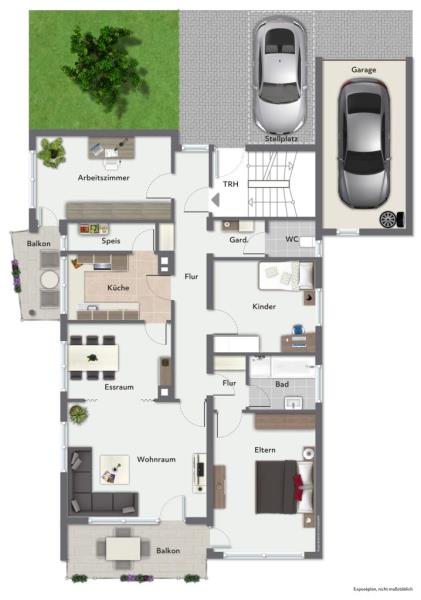 Attraktive 4 Zimmer-Wohnung mit Seniorenpräferenz in herrlicher Wohnlage! - Grundriss (54936)